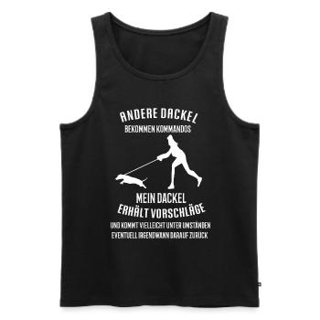 Andere Dackel Kommandos Dackel Dachshund Teckel - Männer Premium Bio Tank Top - Schwarz - Vorne - AI Model Male 178 light (178cm)