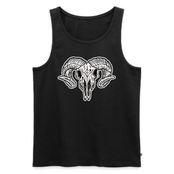 Skull Skeleton Skull Horror Cadeau d’Halloween - Débardeur bio Premium Homme - noir - Devant - AI Model Male 178 light (178cm)