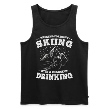 Wochenendprognose Skifahren und Trinken Lustige Ski - Männer Premium Bio Tank Top - Schwarz - Vorne - AI Model Male 178 light (178cm)
