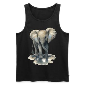 Baby Elefant - Männer Premium Bio Tank Top - Schwarz - Vorne - AI Model Male 178 light (178cm)
