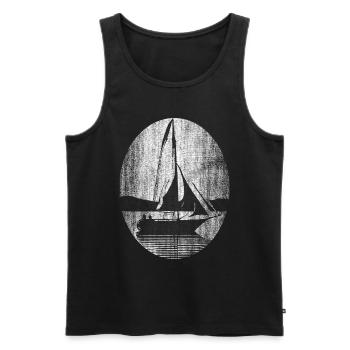Voilier Sailor Ship - Débardeur bio Premium Homme - noir - Devant - Michal (187cm)