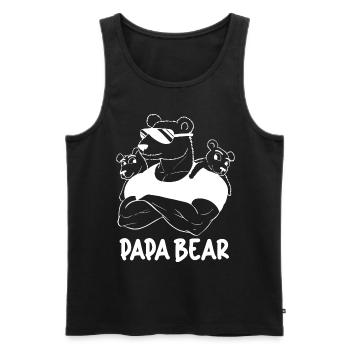 A strong and protective Papa Bear - Men's Premium Organic Tank Top - black - Front - AI Model Male 178 light (178cm)