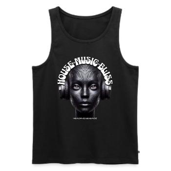 HOUSE MUSIC BLISS - Cool Woman with Headphones! - Men's Premium Organic Tank Top - black - Front - Michal (187cm)