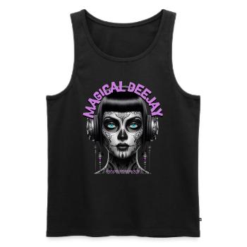 MAGICAL DEEJAY - Cool Woman with Headphones! - Men's Premium Organic Tank Top - black - Front - Michal (187cm)