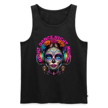 RIGHT DANCE, RIGHT MUSIC - Cool Human & Headphones - Men's Premium Organic Tank Top - black - Front - AI Model Male 178 light (178cm)