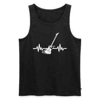 Herzschlag Gitarre - Rock n Roll Punk Band Metal - Männer Premium Bio Tank Top - Schwarz - Vorne - Michal (187cm)
