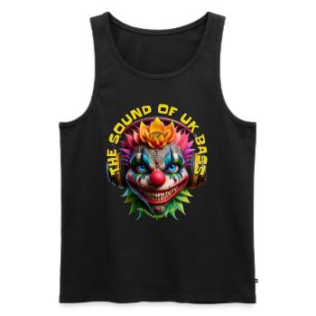 THE SOUND OF UK BASS - Cool Clown with Headphones! - Men's Premium Organic Tank Top - black - Front - Michal (187cm)