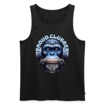 PROUD CLUBBER - Cool Orangutan with Headphones! - Men's Premium Organic Tank Top - black - Front - Michal (187cm)