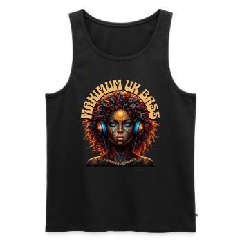 MAXIMUM UK BASS - Cool Woman with Headphones! - Men's Premium Organic Tank Top - black - Front - Michal (187cm)