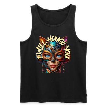 I WILL HOUSE YOU - Cool Woman with Headphones! - Men's Premium Organic Tank Top - black - Front - Michal (187cm)