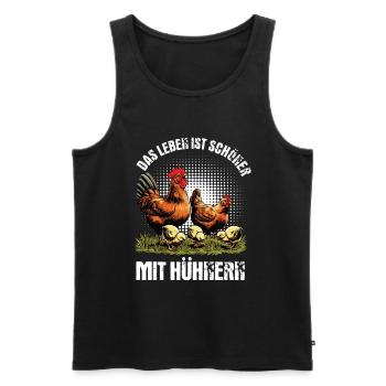 Das Leben Ist Schöner Mit Hühnern Huhn Hühner Hahn - Männer Premium Bio Tank Top - Schwarz - Vorne - AI Model Male 178 light (178cm)