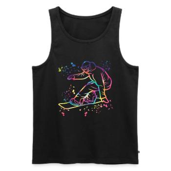 Snowboarder Snowboarding Snowboard - Men's Premium Organic Tank Top - black - Front - AI Model Male 178 light (178cm)