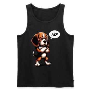 No Beagle Beaglebesitzer Beagleliebhaber Beaglefan - Männer Premium Bio Tank Top - Schwarz - Vorne - AI Model Male 178 light (178cm)