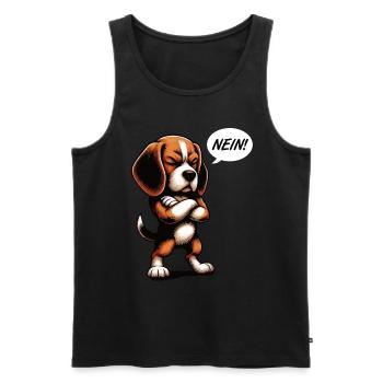 Nein Beagle Beaglebesitzer Beagleliebhaber - Männer Premium Bio Tank Top - Schwarz - Vorne - AI Model Male 178 light (178cm)