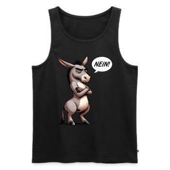 Nein Esel Eselchen Eselhalter Muli Langohresel - Männer Premium Bio Tank Top - Schwarz - Vorne - AI Model Male 178 light (178cm)