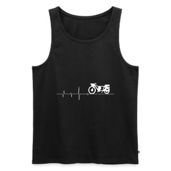Heartbeat - Moto - (3) - Débardeur bio Premium Homme - noir - Devant - Michal (187cm)