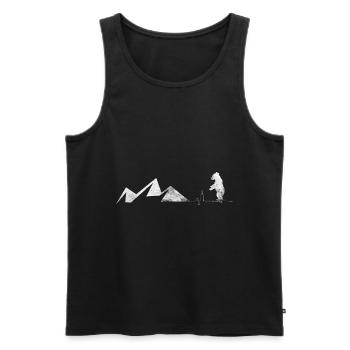 Bär - Herzschlag - Berg - (5) - Männer Premium Bio Tank Top - Schwarz - Vorne - Michal (187cm)