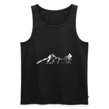 Mountain - Mountain Bike - (18) - Men's Premium Organic Tank Top - black - Front - Michal (187cm)