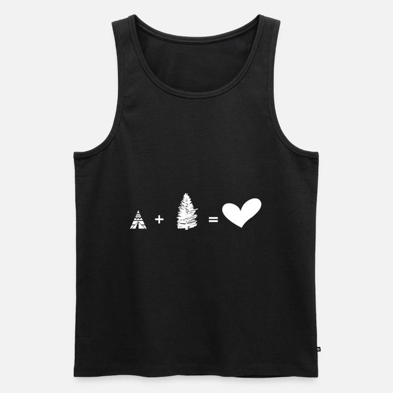 Baum - Herz - Camping - (2) - Männer Premium Bio Tank Top - Schwarz