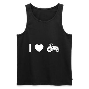 Ich Herz und Kerl Traktor - - Männer Premium Bio Tank Top - Schwarz - Vorne - Michal (187cm)