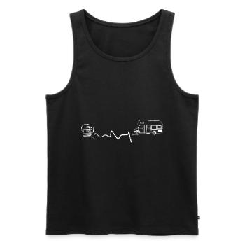 Herzklopfen - Bier - Camping Van - (4) - Männer Premium Bio Tank Top - Schwarz - Vorne - Michal (187cm)