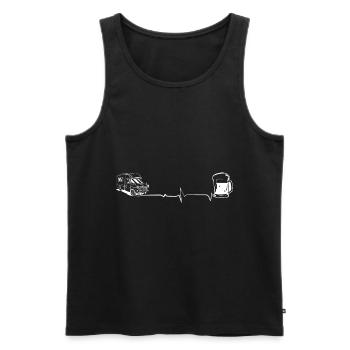 Bier - Herzklopfen - Campingwagen - (2) - Männer Premium Bio Tank Top - Schwarz - Vorne - AI Model Male 178 light (178cm)