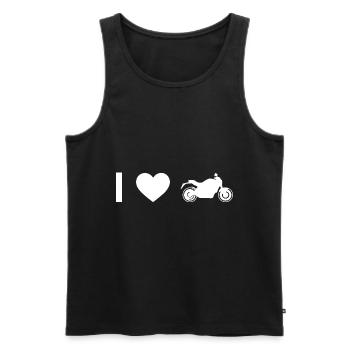 Ich Herz und Motorrad - - Männer Premium Bio Tank Top - Schwarz - Vorne - Michal (187cm)