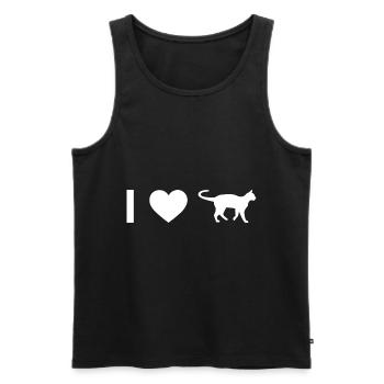 I heart and cat - - Men's Premium Organic Tank Top - black - Front - AI Model Male 178 light (178cm)