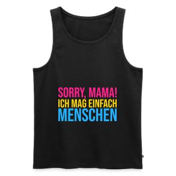 Pansexuell Regenbogenflagge - Männer Premium Bio Tank Top - Schwarz - Vorne - AI Model Male 178 light (178cm)