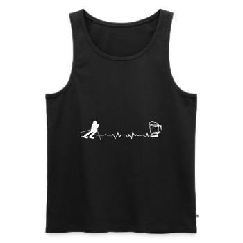 Heartbeat - Bière - Ski - (5) - Débardeur bio Premium Homme - noir - Devant - Michal (187cm)