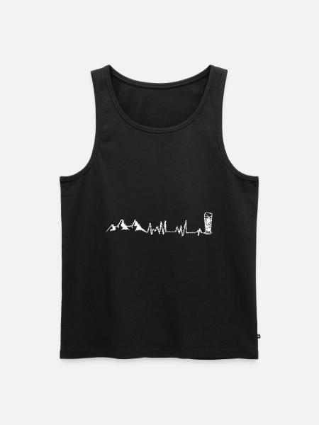 Bier - Herzschlag - Berg - (4) - Männer Premium Bio Tank Top - Schwarz