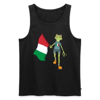 Italie Fan Frog - Débardeur bio Premium Homme - noir - Devant - Michal (187cm)