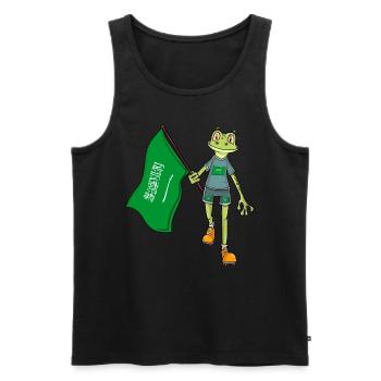 Arabie saoudite Fan Frog - Débardeur bio Premium Homme - noir - Devant - Michal (187cm)