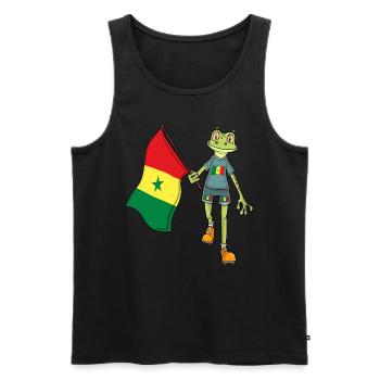 Grenouille éventail du Sénégal - Débardeur bio Premium Homme - noir - Devant - AI Model Male 178 light (178cm)