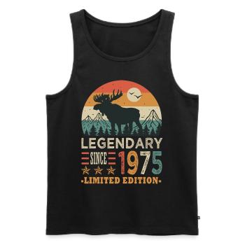 1975 legendary anniversary Born in 1975 - Men's Premium Organic Tank Top - black - Front - Michal (187cm)