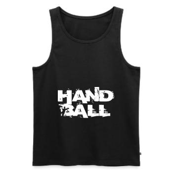Handball T shirt - Men's Premium Organic Tank Top - black - Front - AI Model Male 178 light (178cm)