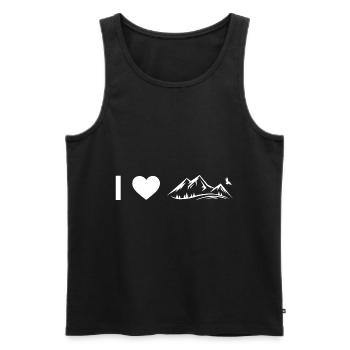 Mon cœur et la montagne - - Débardeur bio Premium Homme - noir - Devant - Michal (187cm)