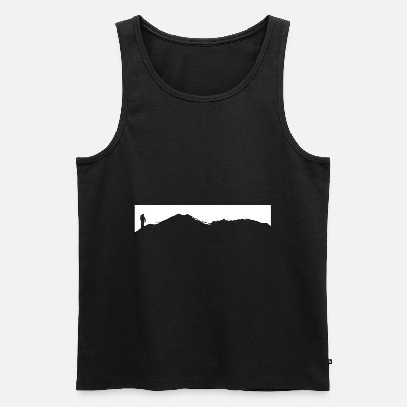 Berg - Wanderer - (2) - Männer Premium Bio Tank Top - Schwarz