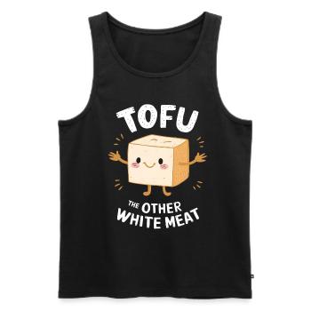 Tofu Lustiges - Männer Premium Bio Tank Top - Schwarz - Vorne - Michal (187cm)