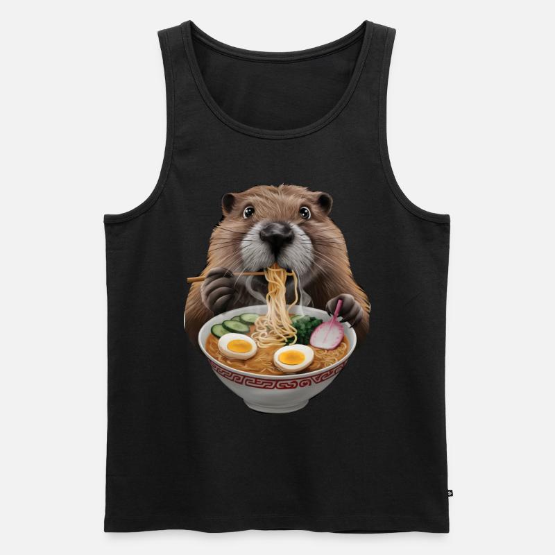 Biber Ramen - Männer Premium Bio Tank Top - Schwarz