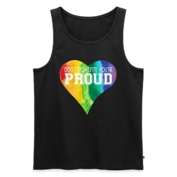 NE VOUS ARRÊTEZ PAS TANT QUE VOUS N’ÊTES PAS FIER Cœur LGBTQ+ Coloré - Débardeur bio Premium Homme - noir - Devant - Michal (187cm)