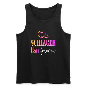 Schlager Fan forever - Männer Premium Bio Tank Top - Schwarz - Vorne - Michal (187cm)