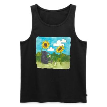 Raven Sunflowers chill Limonade d’été Heure d’été - Débardeur bio Premium Homme - noir - Devant - Michal (187cm)