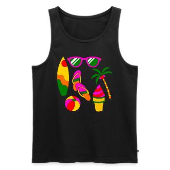 Summer Retro Summer Holiday like ice in the sunshine - Men's Premium Organic Tank Top - black - Front - AI Model Male 178 light (178cm)