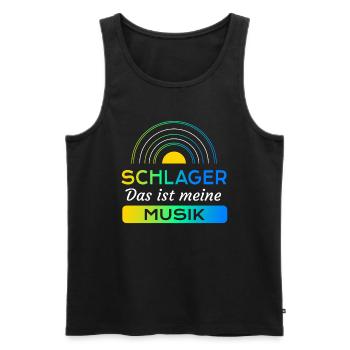 Schlager - Das ist meine Musik - Männer Premium Bio Tank Top - Schwarz - Vorne - Michal (187cm)