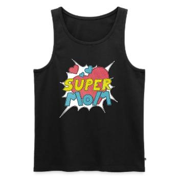Muttertag supermom Super Mom beste Mutter Comic - Männer Premium Bio Tank Top - Schwarz - Vorne - Michal (187cm)