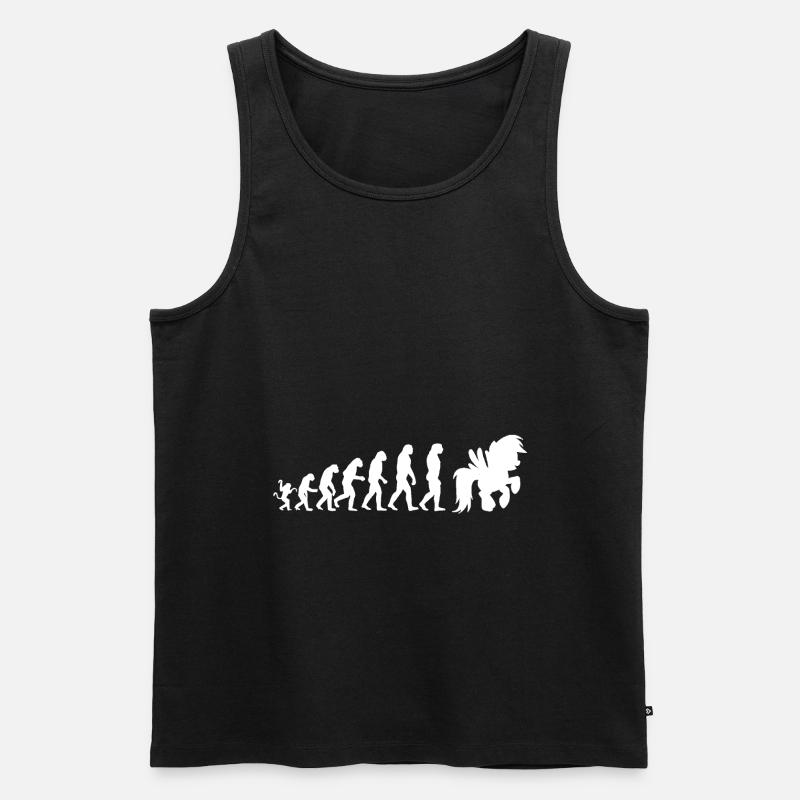 Evolution Pferd - Männer Premium Bio Tank Top - Schwarz