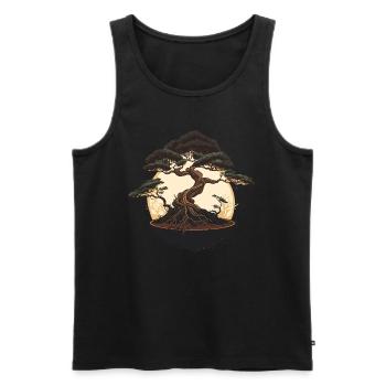 Adorable bonsaï - Débardeur bio Premium Homme - noir - Devant - Michal (187cm)
