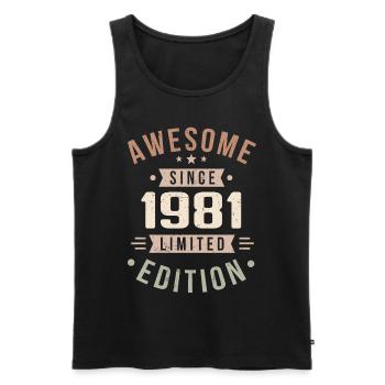 Original 1981 Jahrgang Vintage Geburtstag 1981 - Männer Premium Bio Tank Top - Schwarz - Vorne - AI Model Male 178 light (178cm)