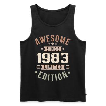 Original 1983 Jahrgang Vintage Geburtstag 1983 - Männer Premium Bio Tank Top - Schwarz - Vorne - Michal (187cm)